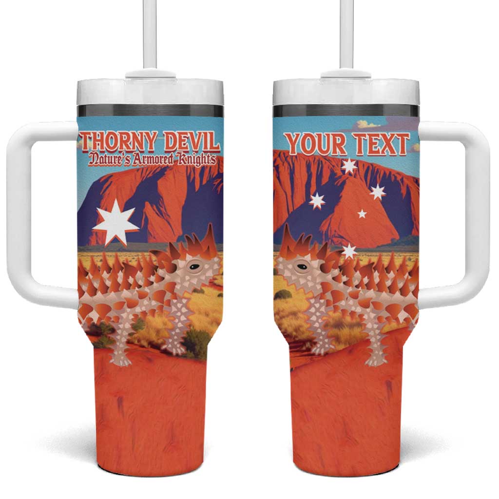 Personalised Australia Thorny Devil Tumbler With Handle Nature's Armored Knights - Aussie Uluru