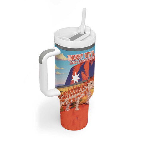 Personalised Australia Thorny Devil Tumbler With Handle Nature's Armored Knights - Aussie Uluru