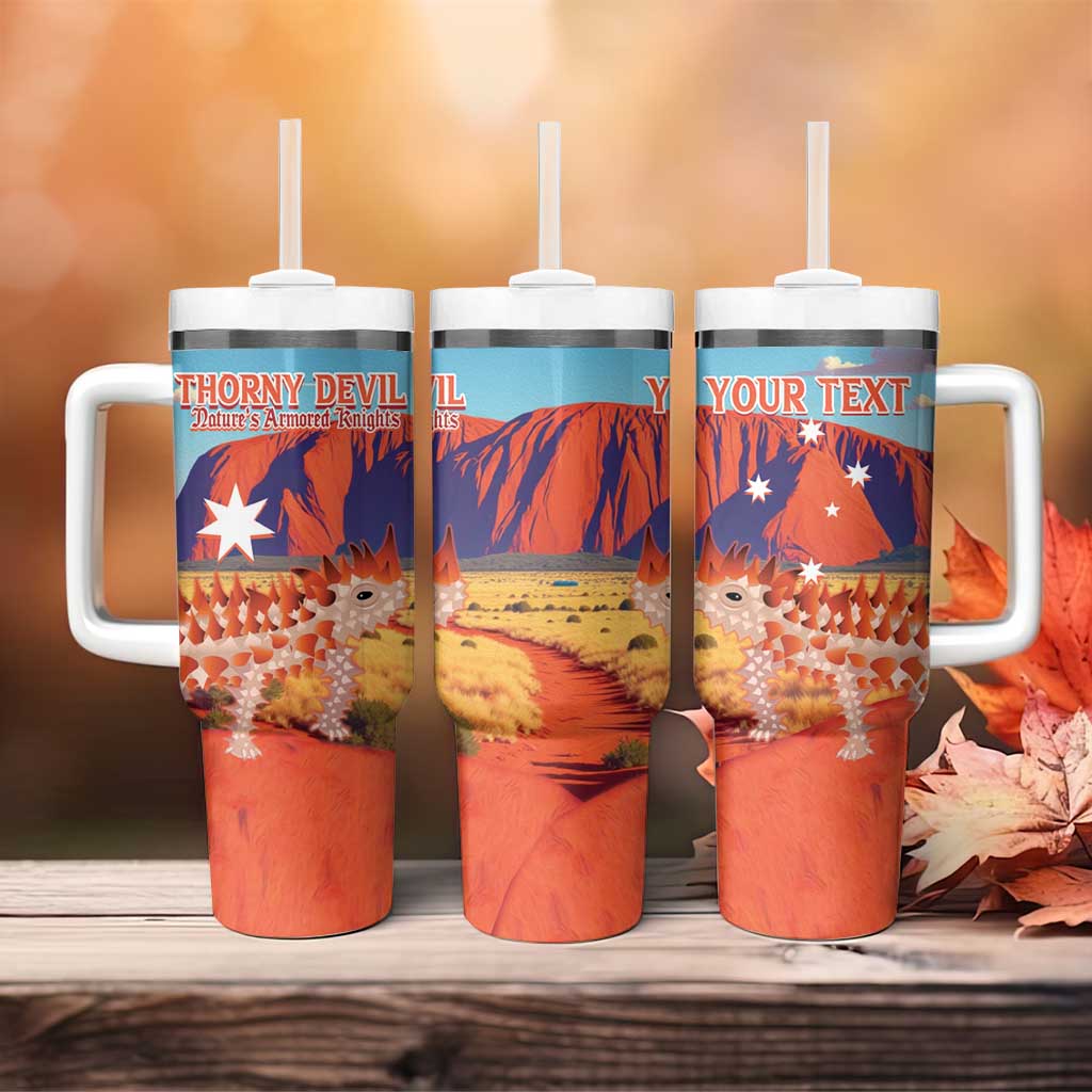 Personalised Australia Thorny Devil Tumbler With Handle Nature's Armored Knights - Aussie Uluru