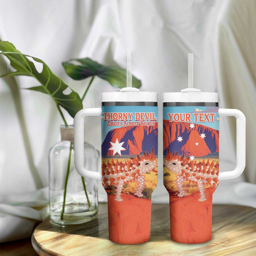 Personalised Australia Thorny Devil Tumbler With Handle Nature's Armored Knights - Aussie Uluru