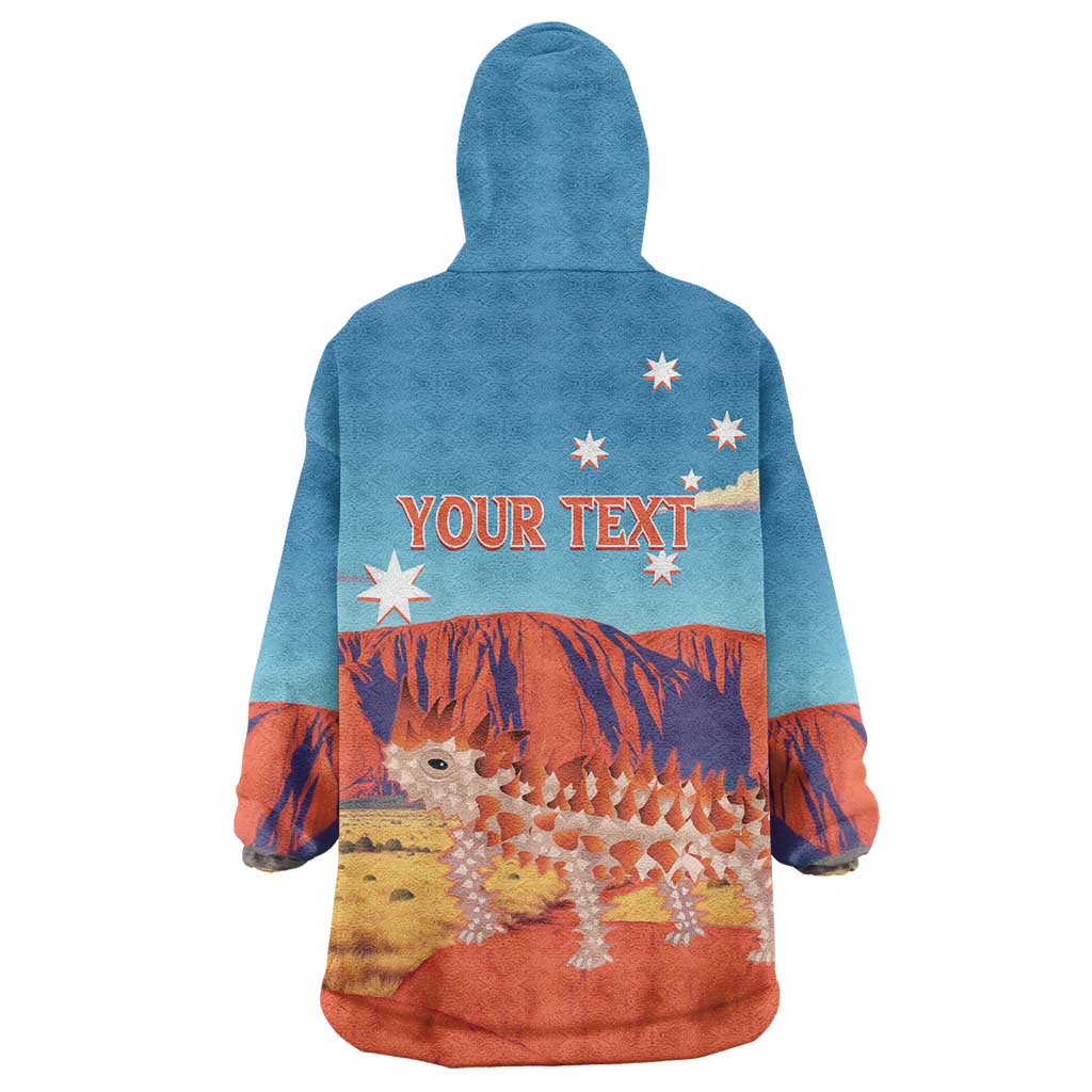Personalised Australia Thorny Devil Wearable Blanket Hoodie Nature's Armored Knights - Aussie Uluru
