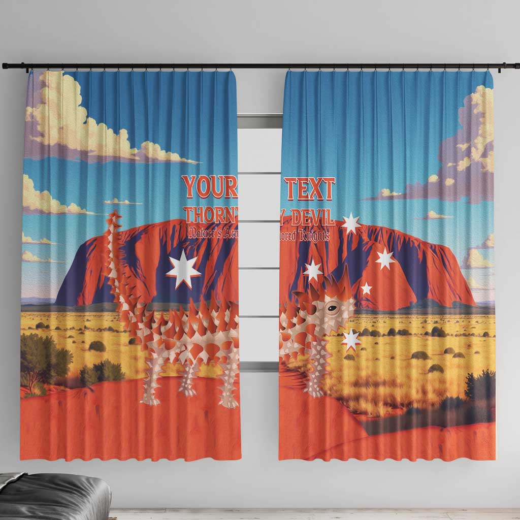 Personalised Australia Thorny Devil Window Curtain Nature's Armored Knights - Aussie Uluru