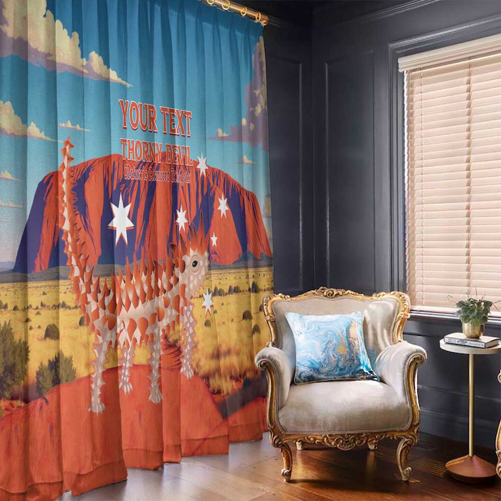 Personalised Australia Thorny Devil Window Curtain Nature's Armored Knights - Aussie Uluru