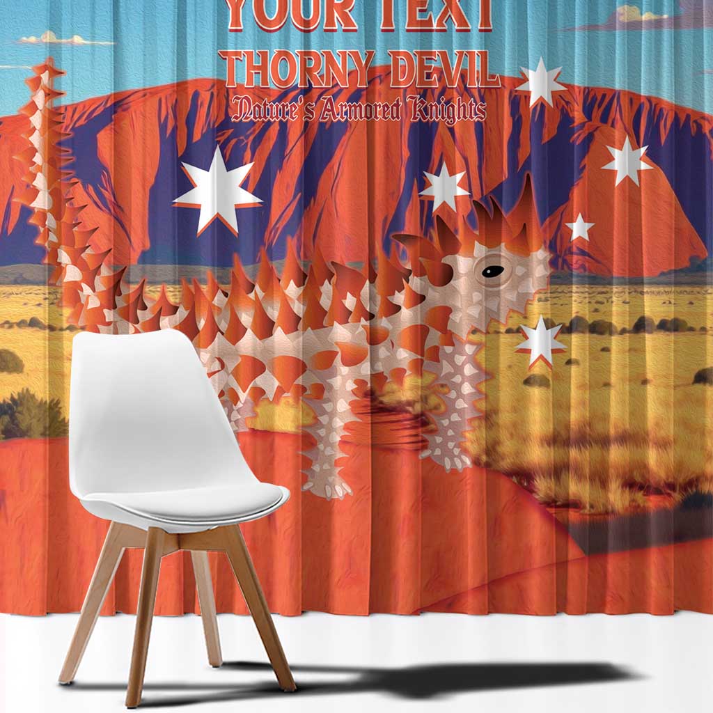 Personalised Australia Thorny Devil Window Curtain Nature's Armored Knights - Aussie Uluru