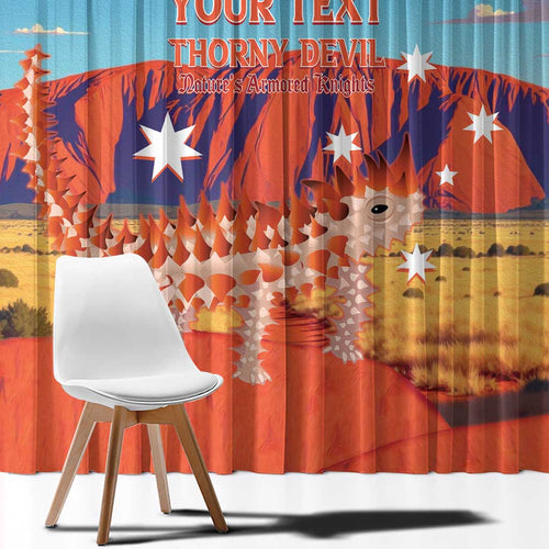 Personalised Australia Thorny Devil Window Curtain Nature's Armored Knights - Aussie Uluru