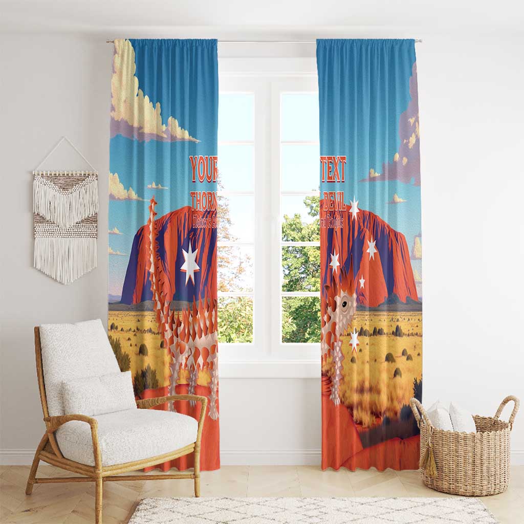 Personalised Australia Thorny Devil Window Curtain Nature's Armored Knights - Aussie Uluru