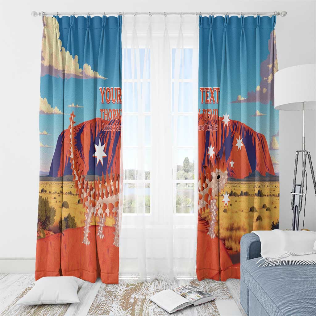 Personalised Australia Thorny Devil Window Curtain Nature's Armored Knights - Aussie Uluru