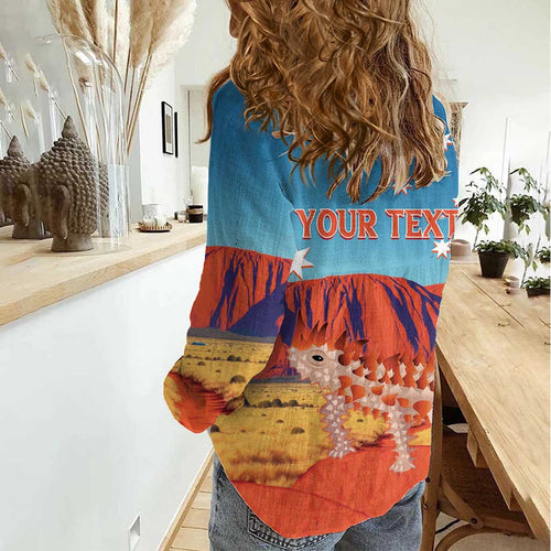 Personalised Australia Thorny Devil Women Casual Shirt Nature's Armored Knights - Aussie Uluru