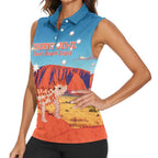 Personalised Australia Thorny Devil Women Sleeveless Polo Shirt Nature's Armored Knights - Aussie Uluru