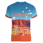 Personalised Australia Thorny Devil Women V-Neck T-Shirt Nature's Armored Knights - Aussie Uluru