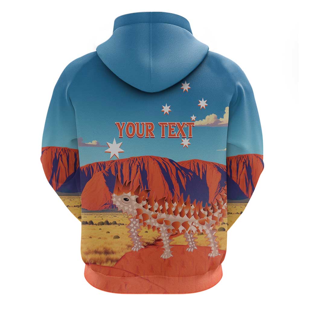 Personalised Australia Thorny Devil Zip Hoodie Nature's Armored Knights - Aussie Uluru