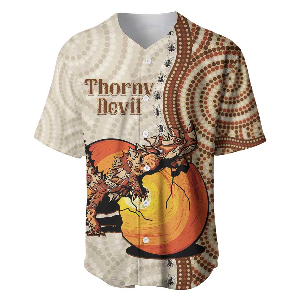 Thorny Devil Australia Baseball Jersey Baby Moloch Horridus With Ants - Aboriginal Art