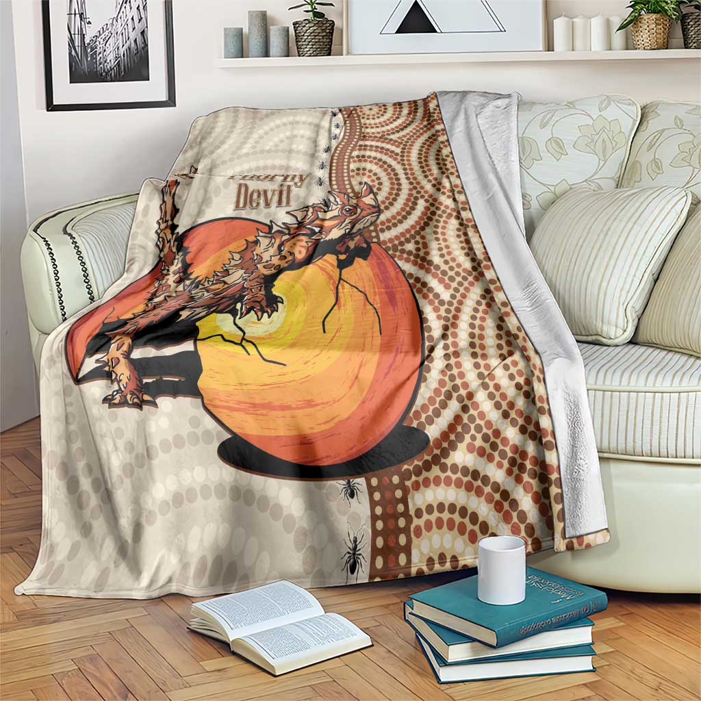 Thorny Devil Australia Blanket Baby Moloch Horridus With Ants - Aboriginal Art
