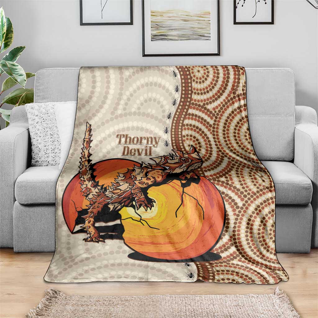 Thorny Devil Australia Blanket Baby Moloch Horridus With Ants - Aboriginal Art