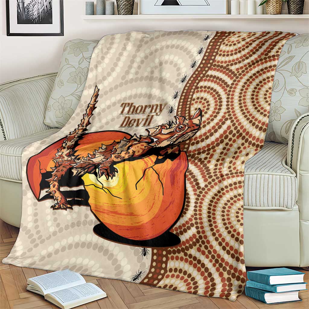 Thorny Devil Australia Blanket Baby Moloch Horridus With Ants - Aboriginal Art