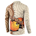 Thorny Devil Australia Button Sweatshirt Baby Moloch Horridus With Ants - Aboriginal Art