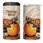 Thorny Devil Australia 4 in 1 Can Cooler Tumbler Baby Moloch Horridus With Ants - Aboriginal Art