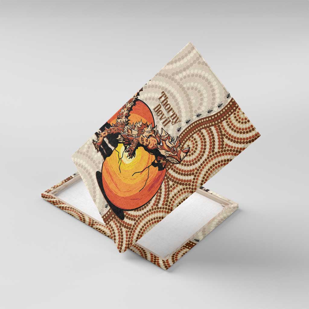 Thorny Devil Australia Canvas Wall Art Baby Moloch Horridus With Ants - Aboriginal Art