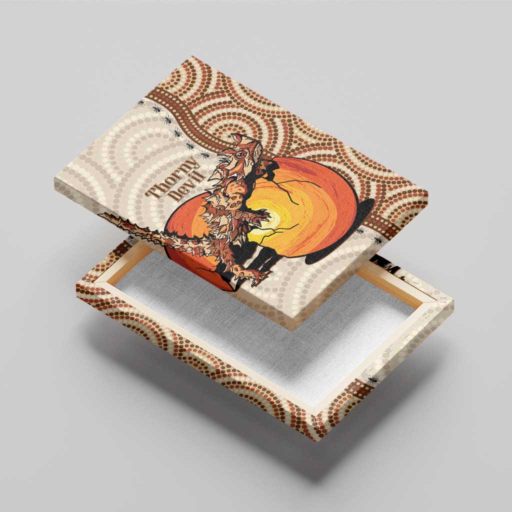 Thorny Devil Australia Canvas Wall Art Baby Moloch Horridus With Ants - Aboriginal Art