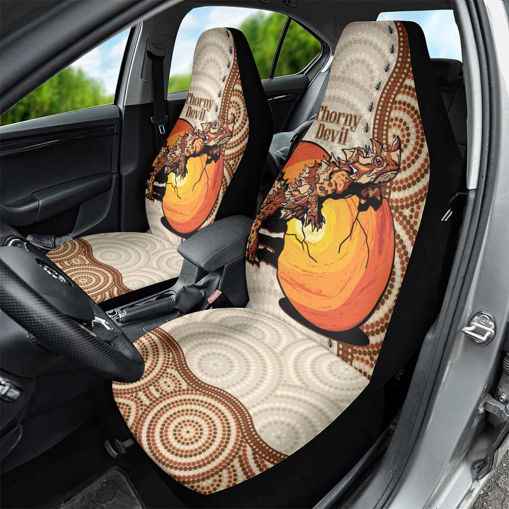 Thorny Devil Australia Car Seat Cover Baby Moloch Horridus With Ants - Aboriginal Art