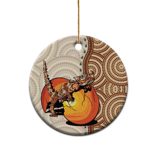 Thorny Devil Australia Ceramic Ornament Baby Moloch Horridus With Ants - Aboriginal Art