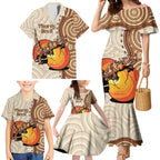 Thorny Devil Australia Family Matching Mermaid Dress and Hawaiian Shirt Baby Moloch Horridus With Ants - Aboriginal Art
