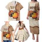Thorny Devil Australia Family Matching Puletasi and Hawaiian Shirt Baby Moloch Horridus With Ants - Aboriginal Art