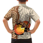 Thorny Devil Australia Family Matching Short Sleeve Bodycon Dress and Hawaiian Shirt Baby Moloch Horridus With Ants - Aboriginal Art