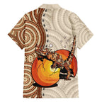 Thorny Devil Australia Family Matching Short Sleeve Bodycon Dress and Hawaiian Shirt Baby Moloch Horridus With Ants - Aboriginal Art