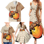 Thorny Devil Australia Family Matching Summer Maxi Dress and Hawaiian Shirt Baby Moloch Horridus With Ants - Aboriginal Art