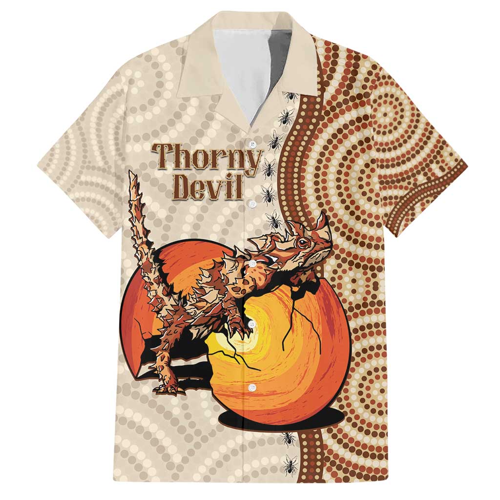 Thorny Devil Australia Hawaiian Shirt Baby Moloch Horridus With Ants - Aboriginal Art