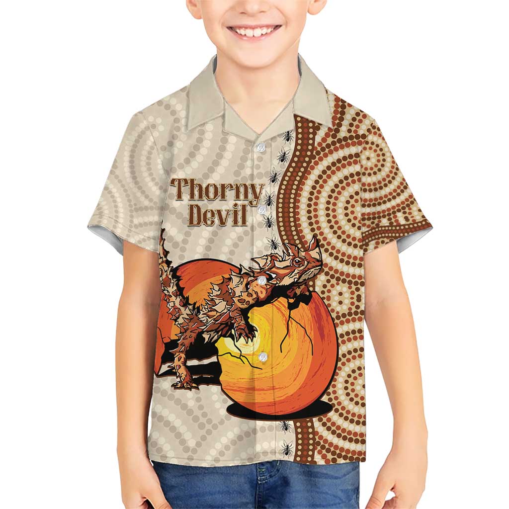 Thorny Devil Australia Hawaiian Shirt Baby Moloch Horridus With Ants - Aboriginal Art