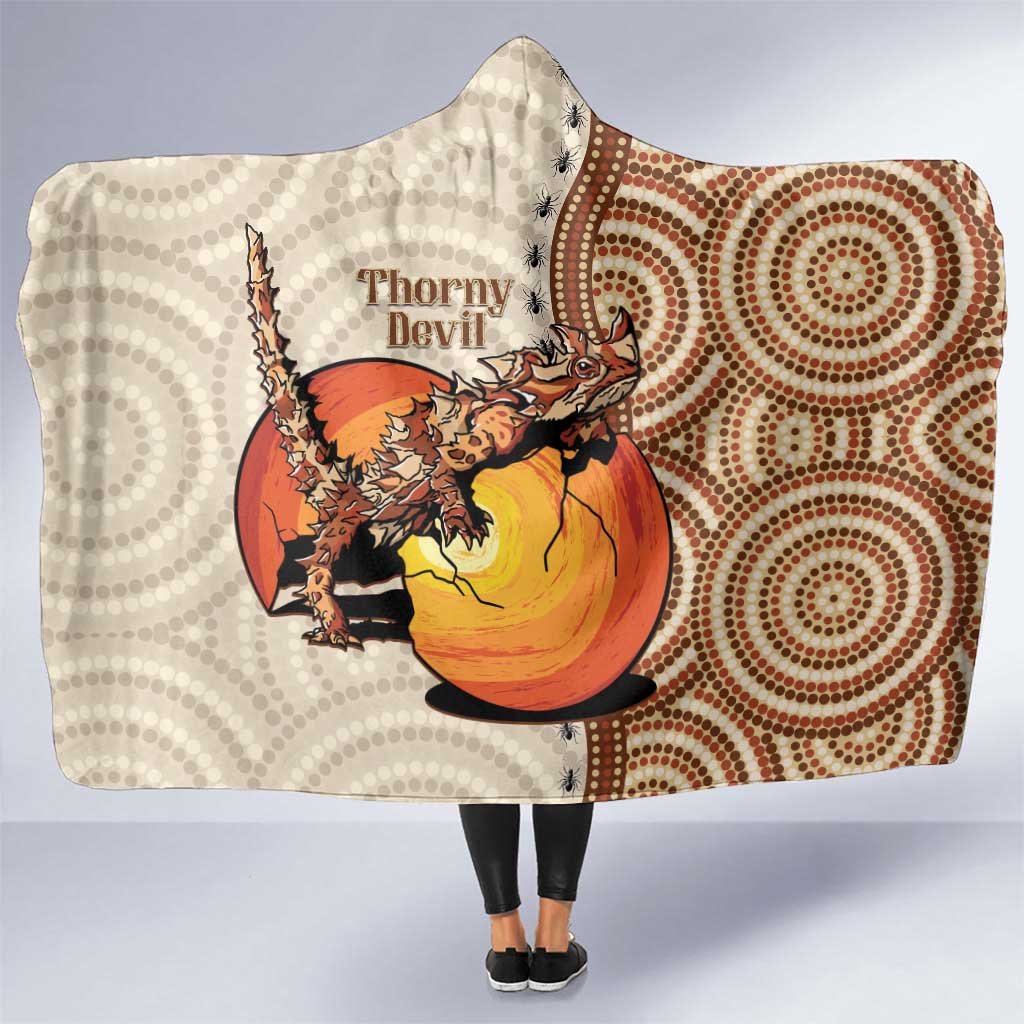Thorny Devil Australia Hooded Blanket Baby Moloch Horridus With Ants - Aboriginal Art