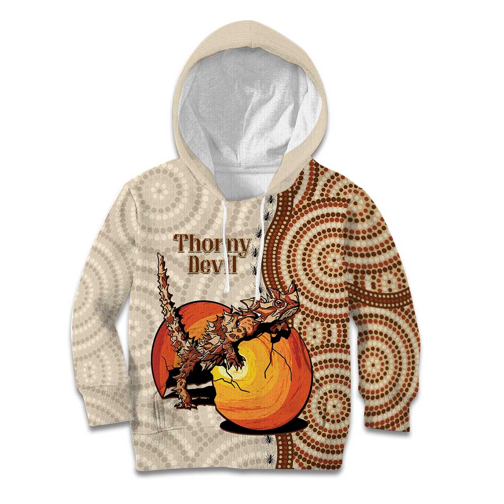 Thorny Devil Australia Kid Hoodie Baby Moloch Horridus With Ants - Aboriginal Art
