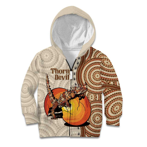 Thorny Devil Australia Kid Hoodie Baby Moloch Horridus With Ants - Aboriginal Art