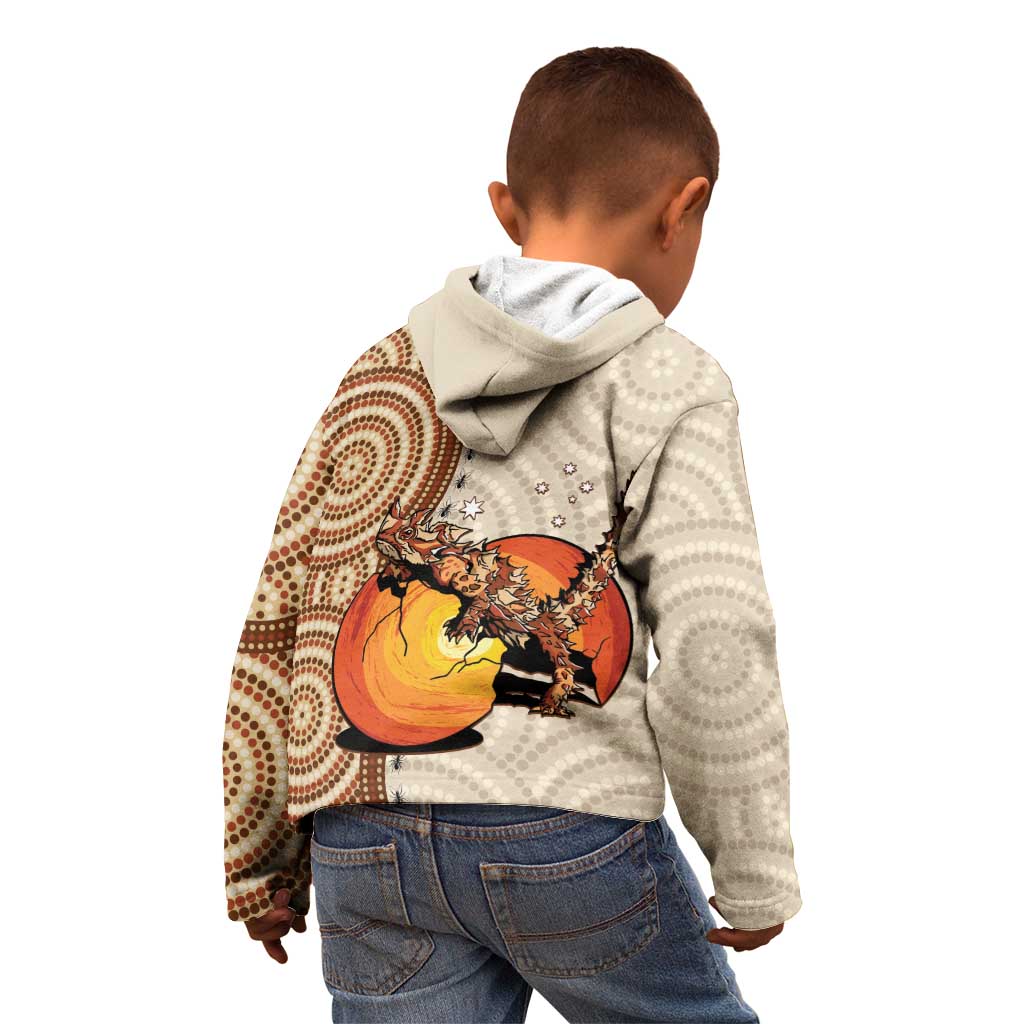 Thorny Devil Australia Kid Hoodie Baby Moloch Horridus With Ants - Aboriginal Art