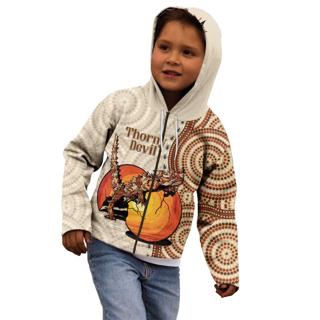 Thorny Devil Australia Kid Hoodie Baby Moloch Horridus With Ants - Aboriginal Art
