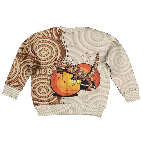 Thorny Devil Australia Kid Ugly Christmas Sweater Baby Moloch Horridus With Ants - Aboriginal Art