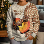 Thorny Devil Australia Kid Ugly Christmas Sweater Baby Moloch Horridus With Ants - Aboriginal Art