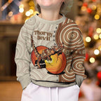 Thorny Devil Australia Kid Ugly Christmas Sweater Baby Moloch Horridus With Ants - Aboriginal Art