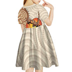 Thorny Devil Australia Kid Short Sleeve Dress Baby Moloch Horridus With Ants - Aboriginal Art