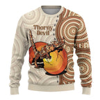 Thorny Devil Australia Ugly Christmas Sweater Baby Moloch Horridus With Ants - Aboriginal Art
