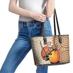 Thorny Devil Australia Leather Tote Bag Baby Moloch Horridus With Ants - Aboriginal Art