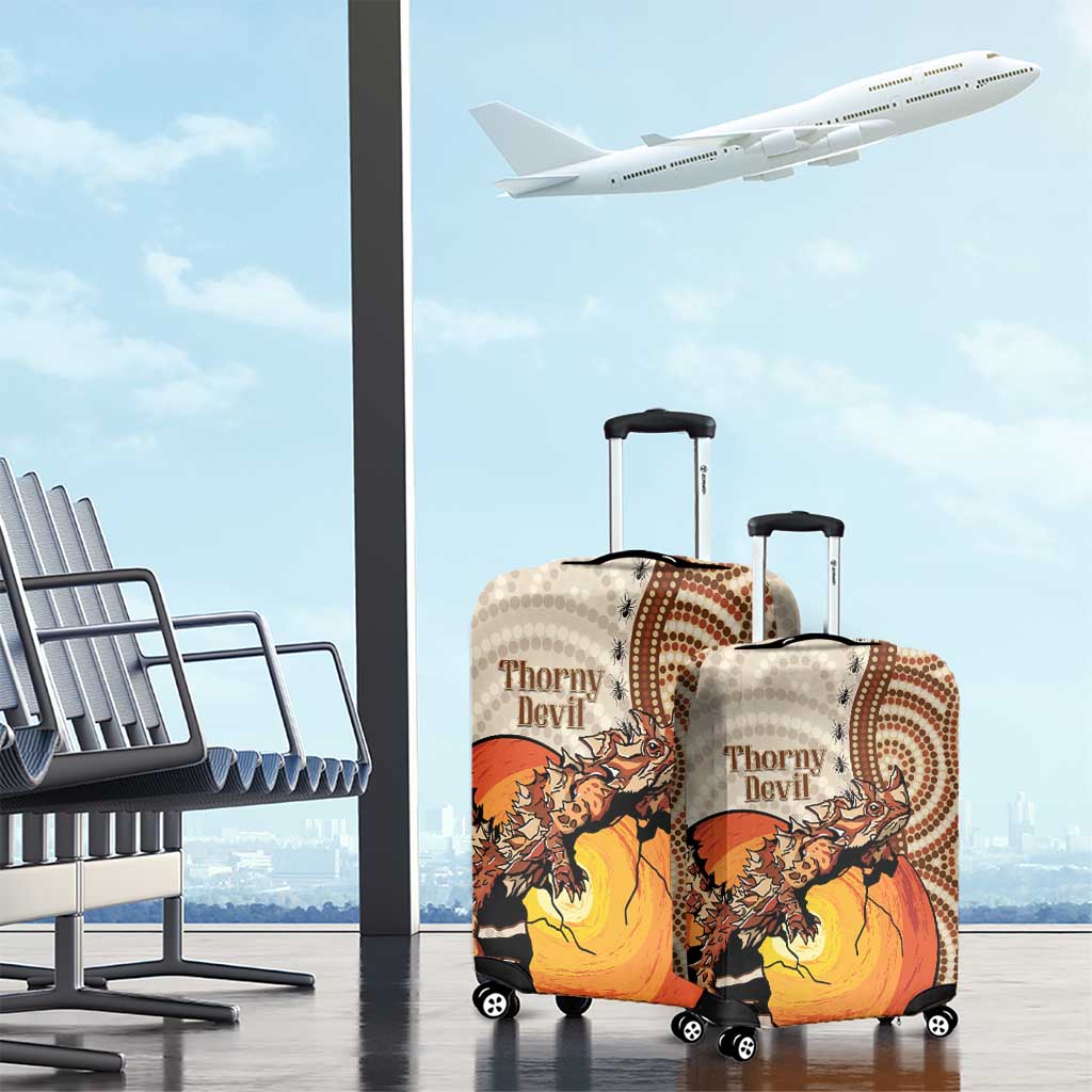 Thorny Devil Australia Luggage Cover Baby Moloch Horridus With Ants - Aboriginal Art