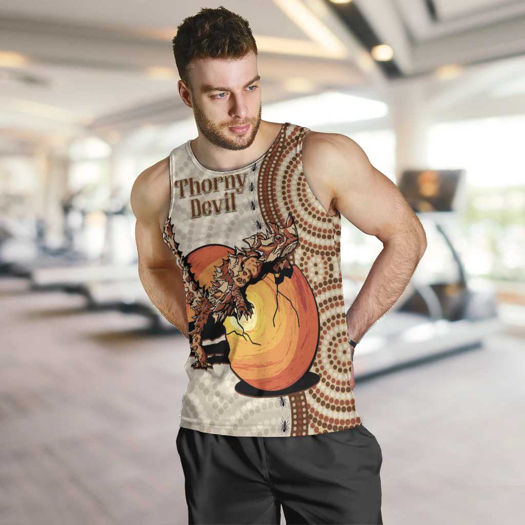 Thorny Devil Australia Men Tank Top Baby Moloch Horridus With Ants - Aboriginal Art