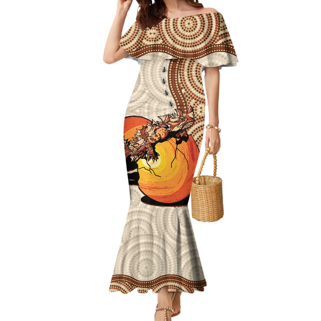 Thorny Devil Australia Mermaid Dress Baby Moloch Horridus With Ants - Aboriginal Art
