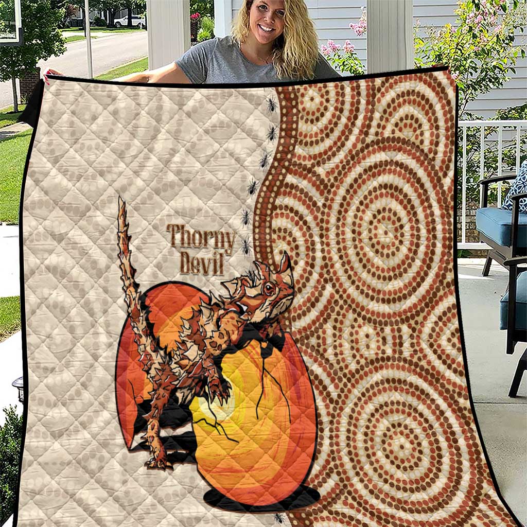 Thorny Devil Australia Quilt Baby Moloch Horridus With Ants - Aboriginal Art