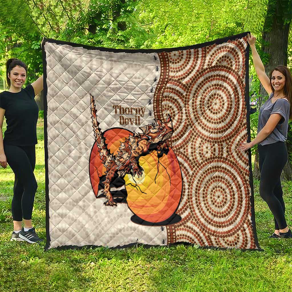 Thorny Devil Australia Quilt Baby Moloch Horridus With Ants - Aboriginal Art