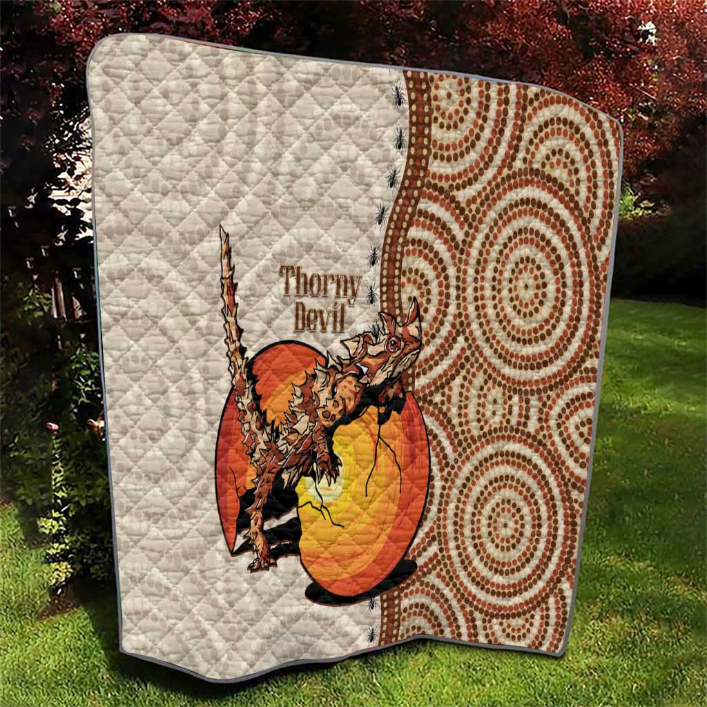 Thorny Devil Australia Quilt Baby Moloch Horridus With Ants - Aboriginal Art