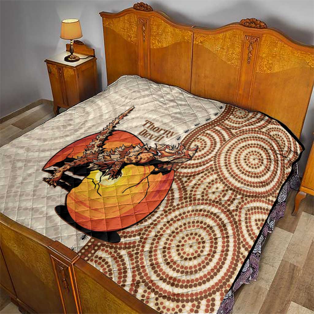 Thorny Devil Australia Quilt Baby Moloch Horridus With Ants - Aboriginal Art